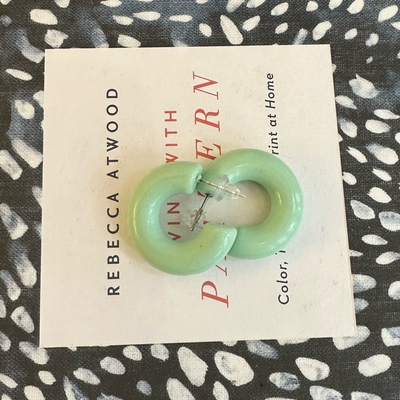 Anthropologie Jewelry - NWT Mallory Mint Hoop Earrings